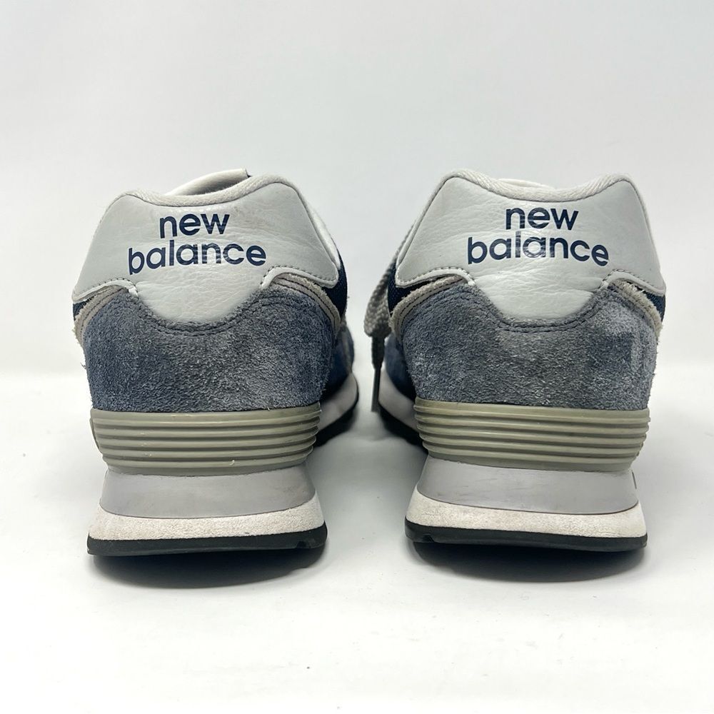 New Balance 574 Classic Blue Suede Mesh Grey Accents Sneakers Mens Size 10 - Picture 5 of 7